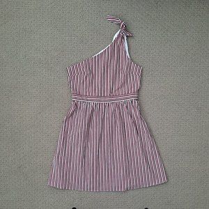 Loft one shoulder striped dress
